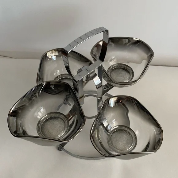 Mid Century Silver Rim Fade Serving Dish. Vintage. - Picture 4 of 7